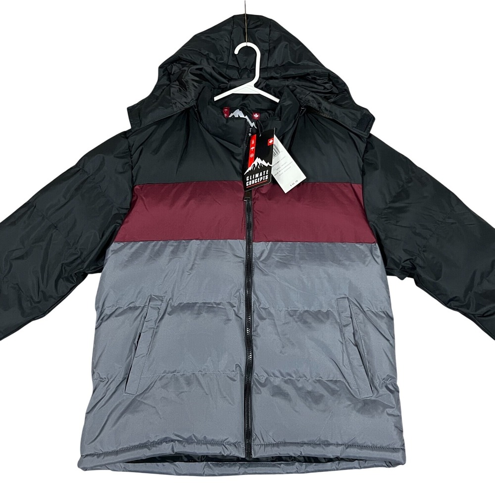 Climate‎ Concepts Boy's Winter Bubble Ski Jacket w/ Detachable Hood LARGE 16/18